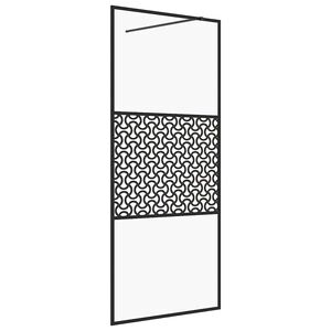 vidaXL Mampara de ducha accesible vidrio ESG claro negro 80x195 cm