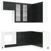vidaXL Unidad de cocina KALMAR 8 uds. Negro Madera de ingenier&iacute;a