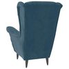 vidaXL Sill&oacute;n orejero y taburete de terciopelo azul