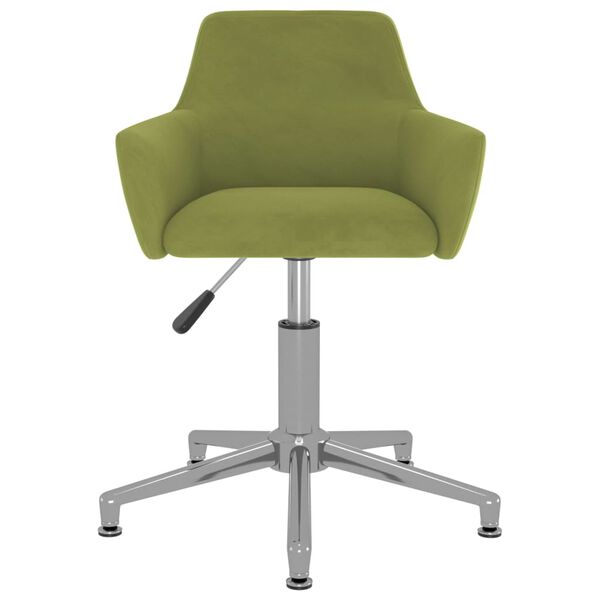 vidaXL Silla de comedor giratoria de terciopelo verde claro