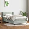 vidaXL Cama box spring con colch&oacute;n terciopelo gris claro 80x220 cm