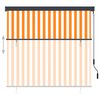vidaXL Estor enrollable de exterior blanco y naranja 160x250 cm