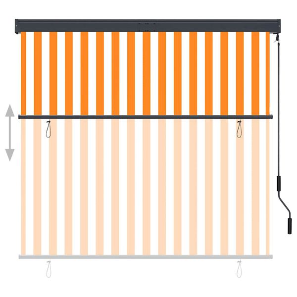 vidaXL Estor enrollable de exterior blanco y naranja 160x250 cm
