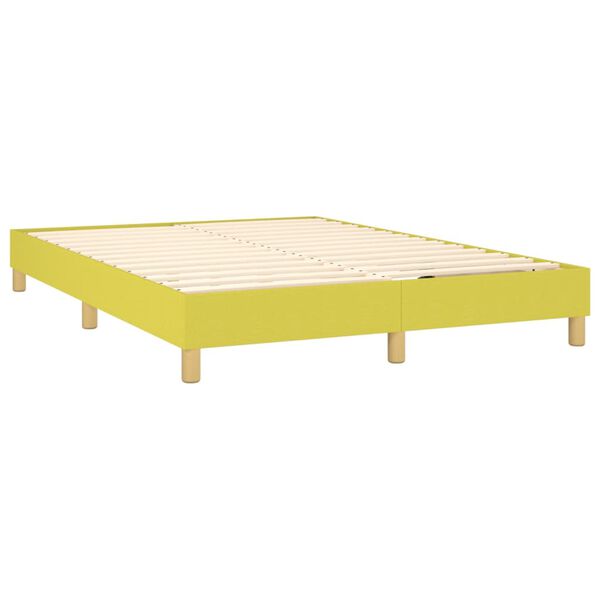 vidaXL Cama box spring con colch&oacute;n tela verde 140x190 cm