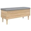 vidaXL Banco con almacenaje madera ingenier&iacute;a roble Sonoma 102x42x46cm