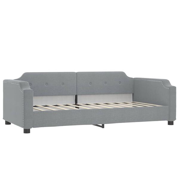 vidaXL Sofá cama nido con colchón tela gris claro 90x190 cm
