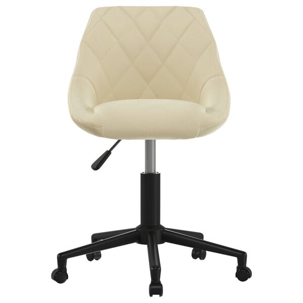 vidaXL Silla de oficina giratoria de terciopelo crema