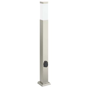 vidaXL Baliza de luz con toma de corriente de 80 cm, acero inoxidable, IP44