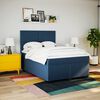 vidaXL Cama box spring con colch&oacute;n tela azul 140x190 cm