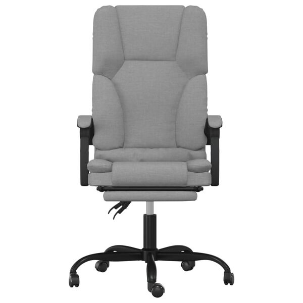 vidaXL Silla de oficina reclinable con masaje de tela gris claro