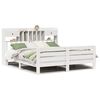 vidaXL Cama con estanter&iacute;a sin colch&oacute;n madera maciza blanca 180x200 cm