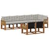 vidaXL Conjunto de sof&aacute;s de exterior 8 uds. Natural y Gris Claro