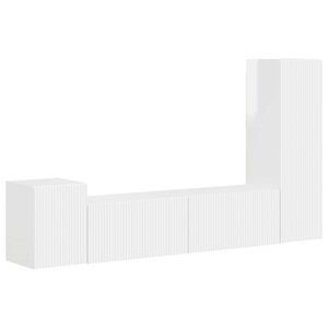 vidaXL Conjunto de mueble de TV 4 pcs brillante Madera de ingenier&iacute;a