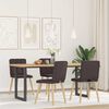 vidaXL Sillas de comedor 4 unidades tela marr&oacute;n oscuro