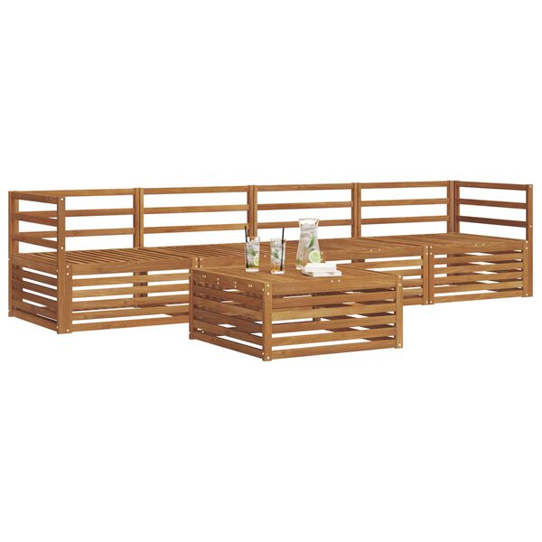 vidaXL Conjunto de sof&aacute;s de exterior 5 pcs Natural