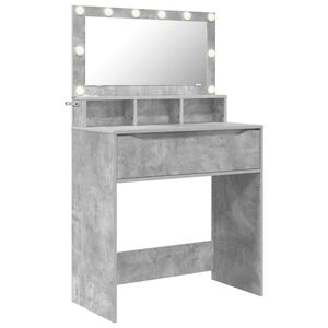 vidaXL Mesas de tocador de dormitorio Gris Concreto 80 x 39,6 x 135 cm