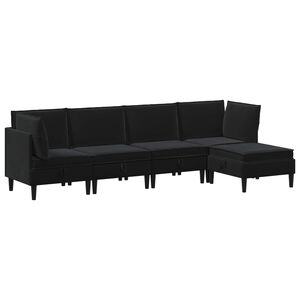 vidaXL Juego de muebles de sal&oacute;n 5 uds. Negro Terciopelo