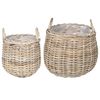 vidaXL Cesta de Maceta GENDT 2 uds. Gris natural Rat&aacute;n Kubu