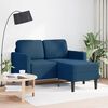 vidaXL Sof&aacute; de 2 plazas con chaise longue en forma L Tela Azul 125 cm