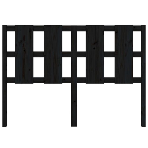 vidaXL Cabecero de cama madera maciza de pino negro 125,5x4x100 cm