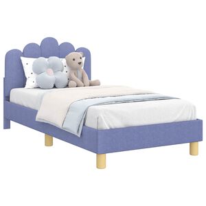 vidaXL Cama para ni&ntilde;os con cabecero Azul jeans 80 x 160 cm tela