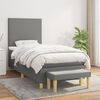 vidaXL Cama box spring con colch&oacute;n tela gris oscuro 90x200 cm