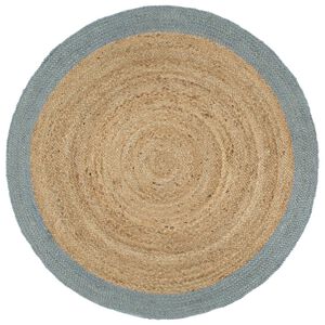 vidaXL Alfombra hecha a mano de yute con borde verde oliva 210 cm