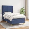 vidaXL Cama box spring con colch&oacute;n tela azul 100x200 cm