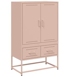vidaXL Aparador de acero rosa 68x39x111,5 cm