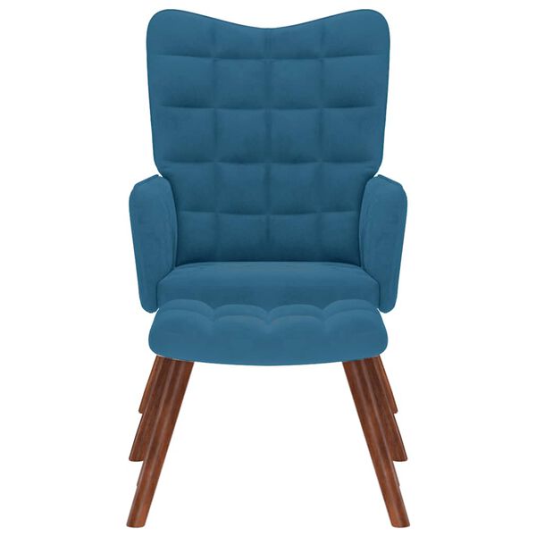 vidaXL Sill&oacute;n de relax con reposapi&eacute;s terciopelo azul