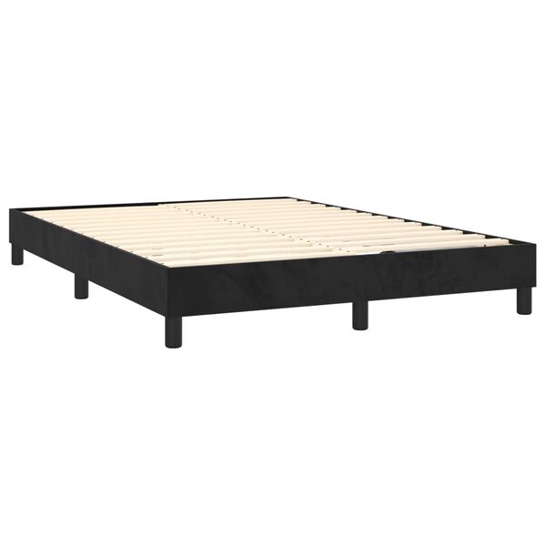 vidaXL Cama box spring con colch&oacute;n terciopelo negro 140x190 cm