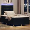 vidaXL Cama Box Spring LED con colch&oacute;n Negro 120 x 190 cm tela