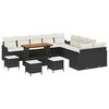 vidaXL Conjunto de sof&aacute; de jard&iacute;n 14 uds. Negro rat&aacute;n sint&eacute;tico