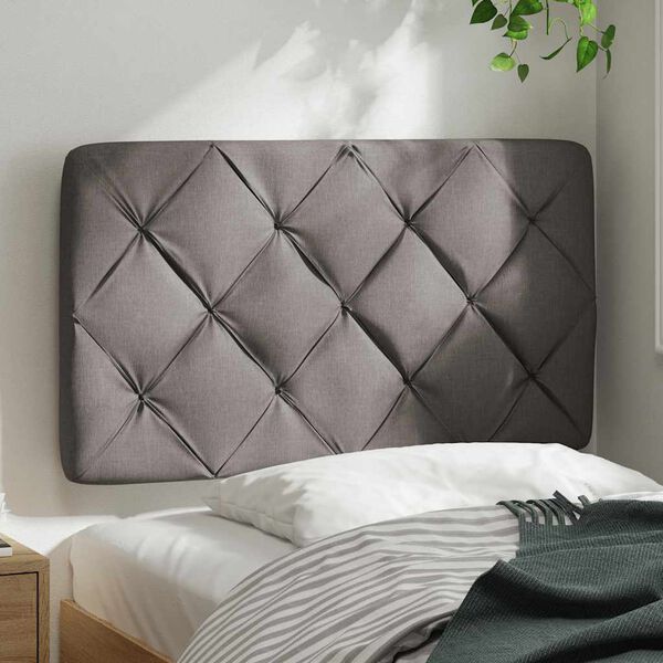 vidaXL Cabecero de cama acolchado tela gris taupé 80 cm