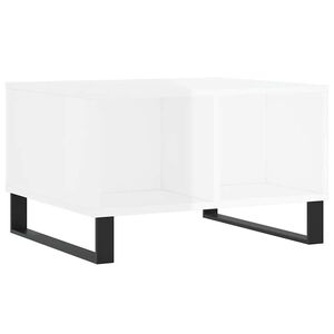 vidaXL Mesa de centro madera contrachapada blanco brillo 60x50x36,5 cm