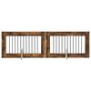 vidaXL Puerta de perro con soportes 2 pcs Roble Ahumado 100 x 60 cm