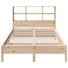 vidaXL Cama con estanter&iacute;a sin colch&oacute;n madera maciza de pino 140x190cm