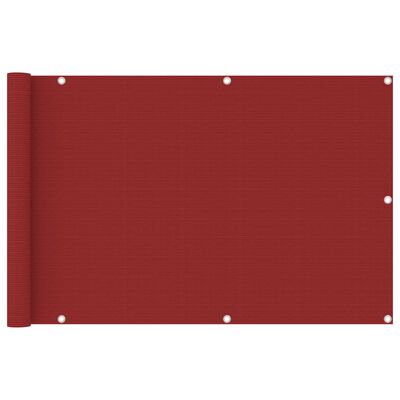 vidaXL Toldo para balcón HDPE rojo 90x400 cm
