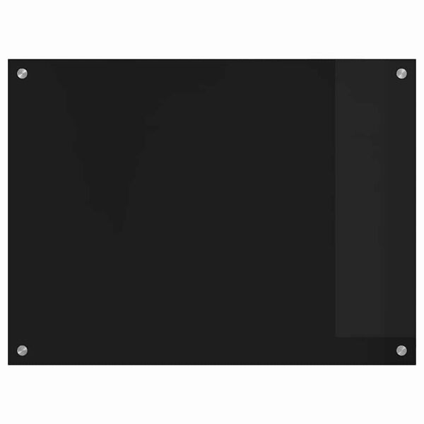 vidaXL Salpicadero de cocina Negro 80 x 60 cm vidrio templado