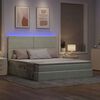 vidaXL Cama con almacenamiento y LED con LED Gris Claro 160 x 200 cm