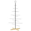 vidaXL &Aacute;rbol de Navidad metal negro con base de madera 150 cm