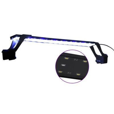 vidaXL Luz LED para acuario con abrazaderas azul y blanco 55-70 cm