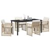 vidaXL Conjunto de Comedor de Jard&iacute;n 5 pcs Beige rat&aacute;n sint&eacute;tico