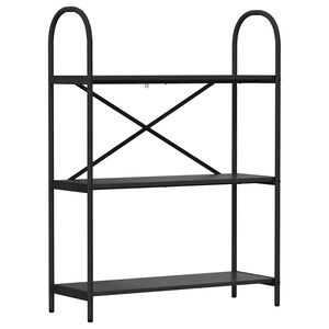 vidaXL Estante de libros 3 niveles 80 x 30 x 109 cm Roble Negro
