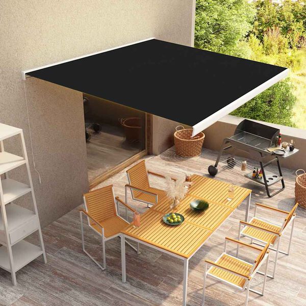 vidaXL Toldo de carrete manual 350 cm gris antracita