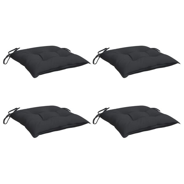 vidaXL Cojines de silla de jardín 4 uds tela Oxford negro 40x40x7 cm