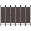 vidaXL Biombo divisor de 6 paneles marr&oacute;n 240x180 cm
