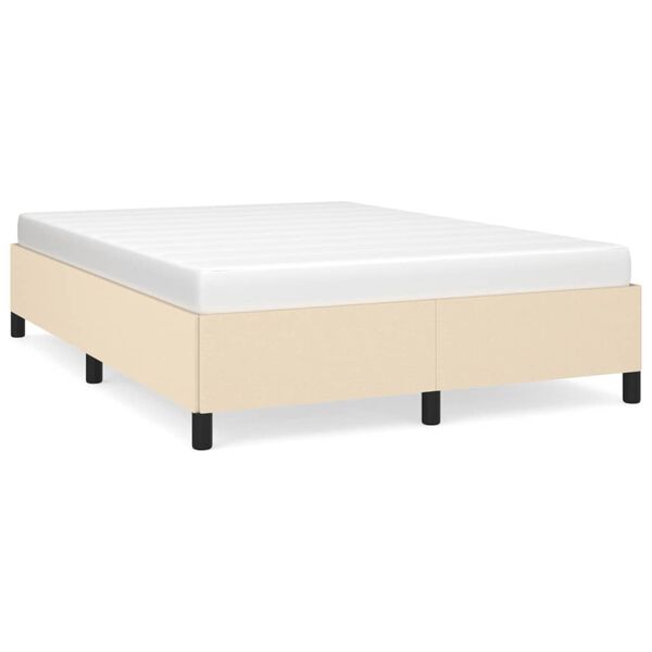 vidaXL Cama sin colch&oacute;n tela color crema 140x190 cm