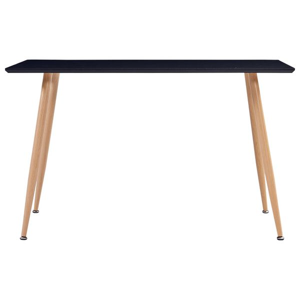 vidaXL Mesa de comedor MDF negro y color roble 120x60x74 cm