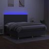 vidaXL Cama box spring colch&oacute;n y luces LED tela gris oscuro 160x200 cm